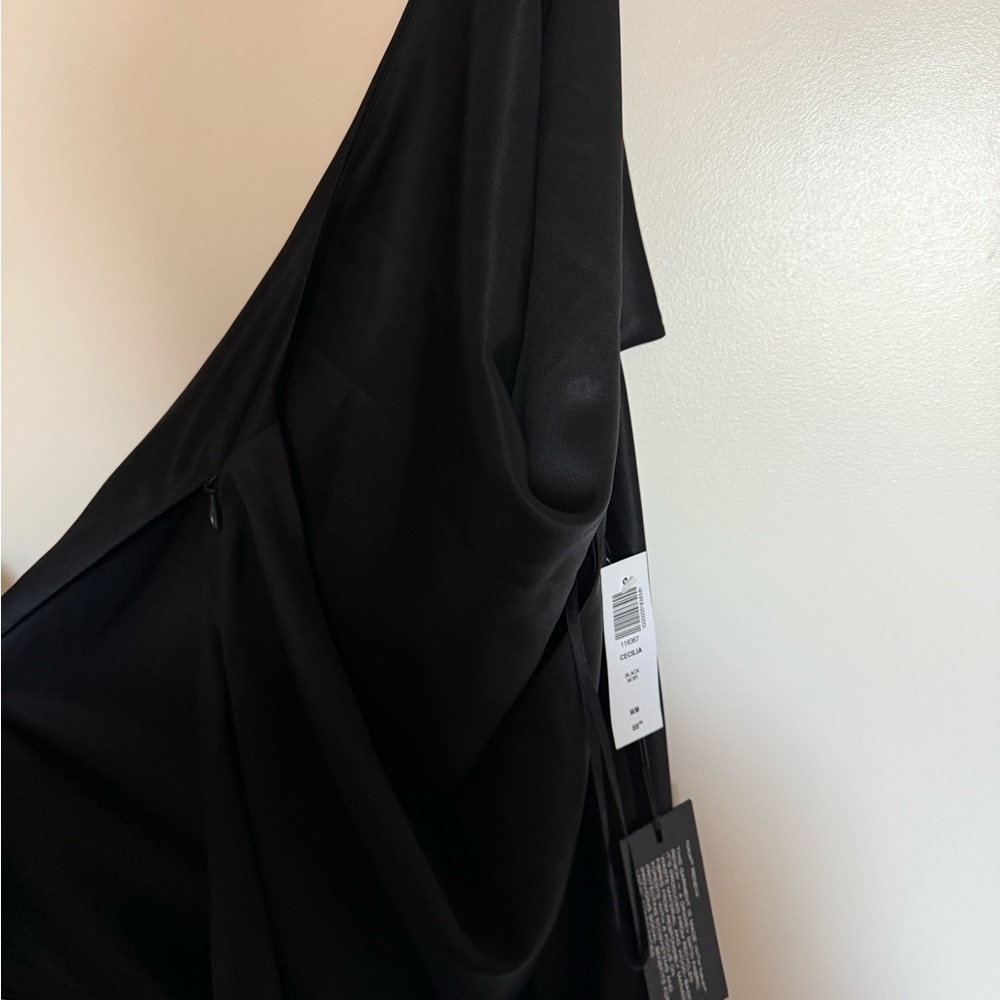 Aritzia Cecilia Top Black Satin Halter Cowl Neck Top - Picture 3 of 3